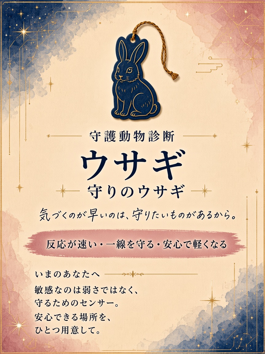 守護動物診断サンプル：守りのウサギ